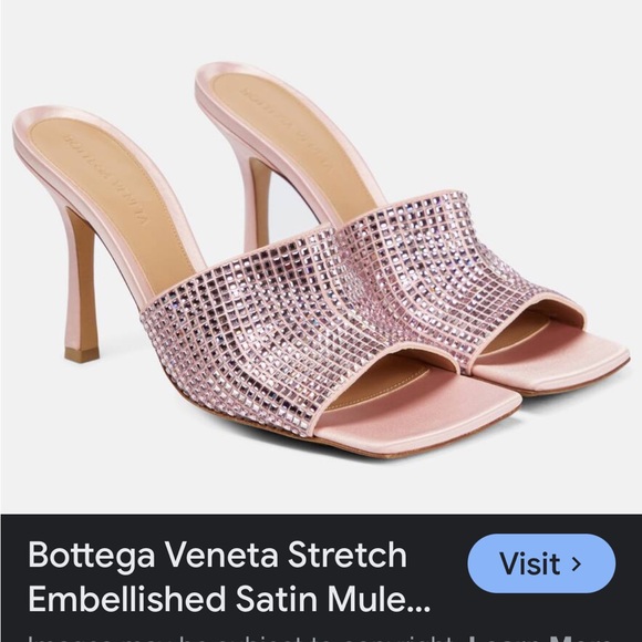 LEMONADE Pink Rhinestone Square Toe Mule Heels Size 9 - Picture 8 of 9